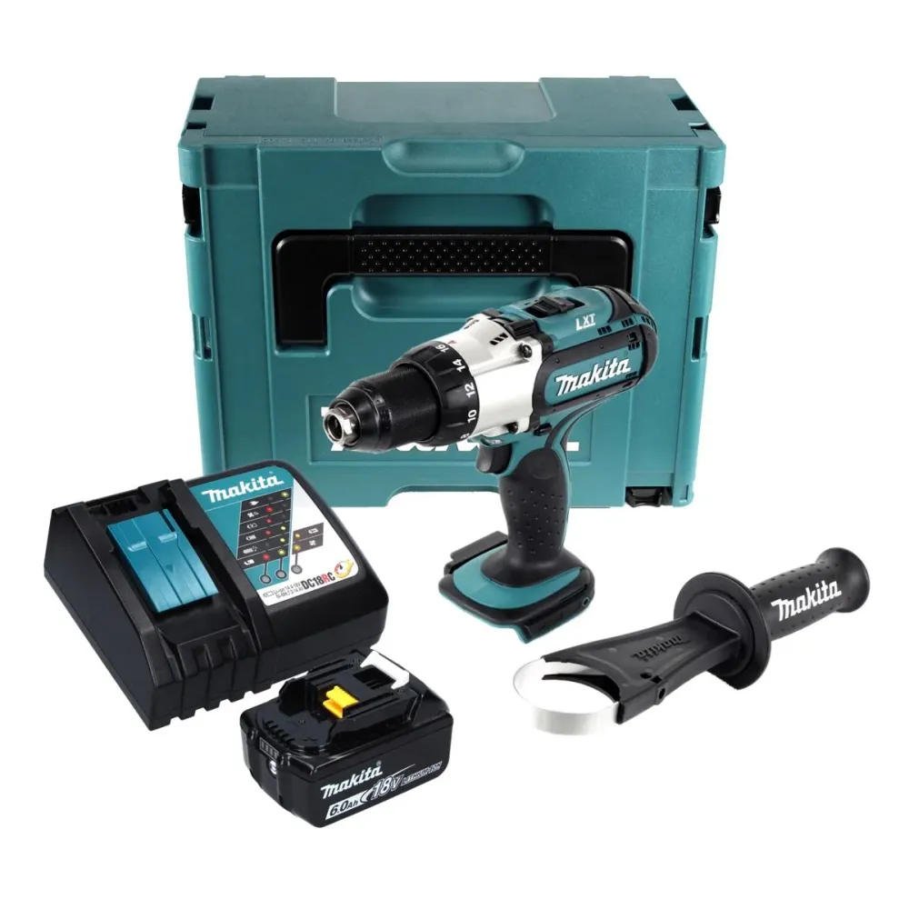 Makita DDF 451 RG1J Akumulatorowa wiertarko-wkrętarka 18 V 80 Nm + 1x akumulator 6,0 Ah + ładowarka + Makpac