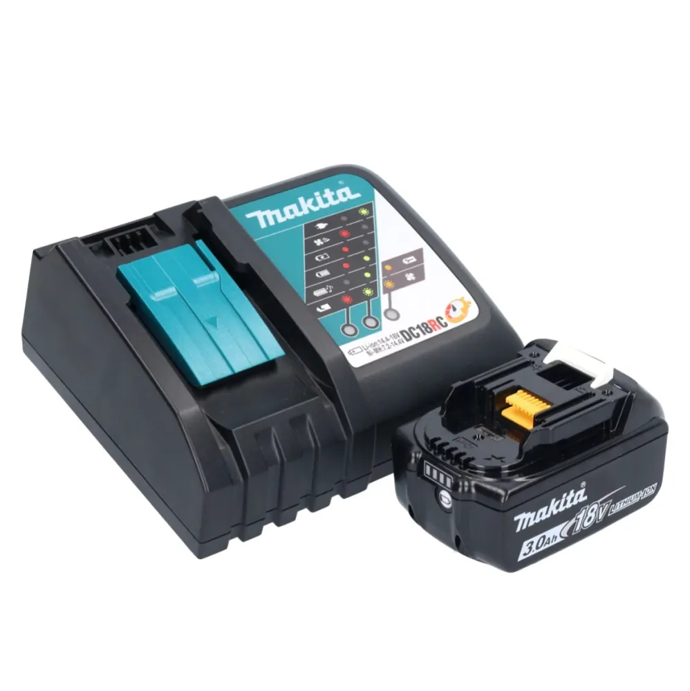 Makita DHP 482 RF1J akumulatorowa wiertarka udarowa 18 V + 120 szt. zestaw akcesoriów + 1x akumulator 3,0 Ah + ładowarka +...