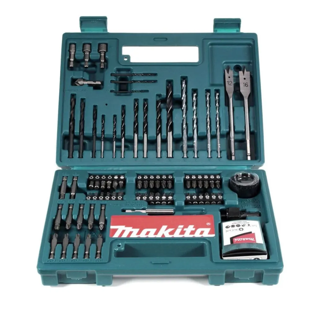 Makita DHP 482 STK akumulatorowa wiertarko-wkrętarka udarowa 18V 62Nm + 1x akumulator 5,0Ah + ładowarka + 100 szt. zestaw...