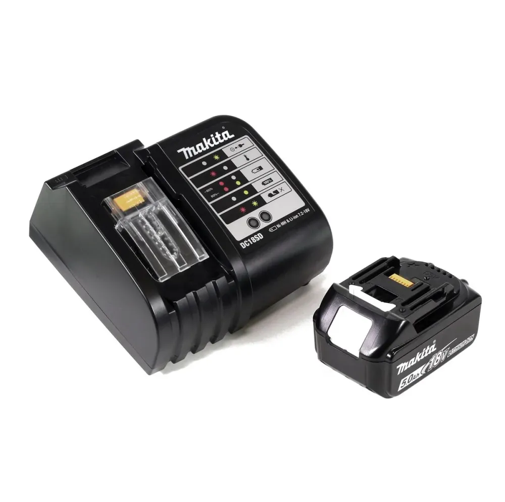 Makita DHP 482 STK akumulatorowa wiertarko-wkrętarka udarowa 18V 62Nm + 1x akumulator 5,0Ah + ładowarka + 100 szt. zestaw...
