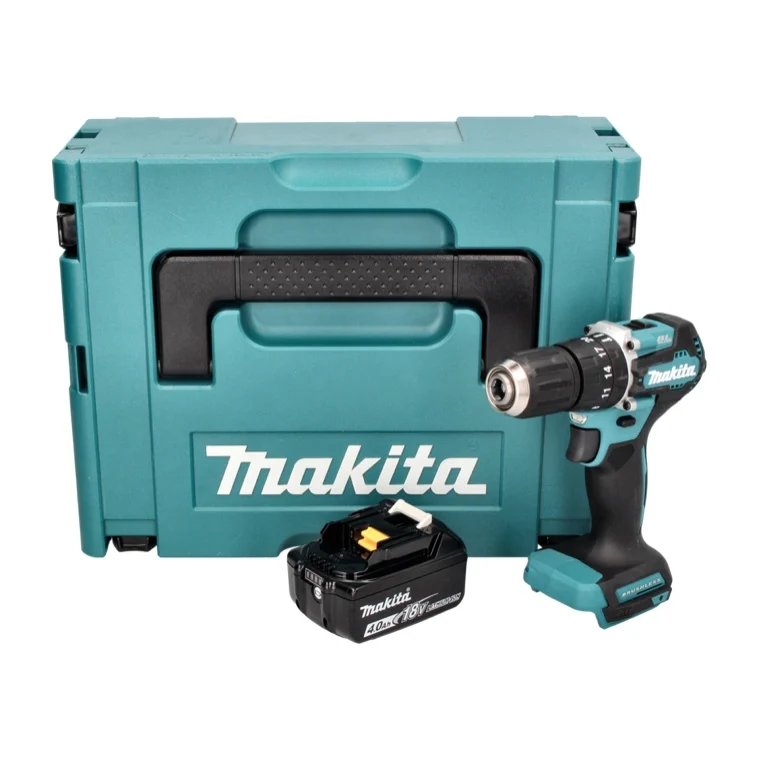 Makita DHP 487 M1J akumulatorowa wiertarko-wkrętarka udarowa 18 V 40 Nm bezszczotkowa + 1x akumulator 4,0 Ah + Makpac - be...