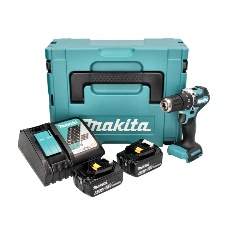 Makita DHP 487 RGJ akumulatorowa wiertarko-wkrętarka udarowa 18 V 40 Nm bezszczotkowa + 2x akumulator 6,0 Ah + ładowarka +...