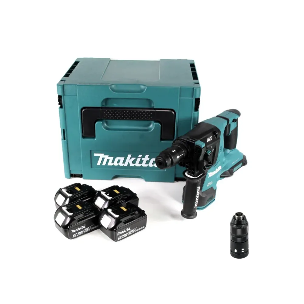 Makita DHR 281 T4J Akumulatorowy młot udarowo-obrotowy 36V (2x 18V) 2,8J SDS plus Brushless + 4x akumulator 5,0Ah + Makpac...