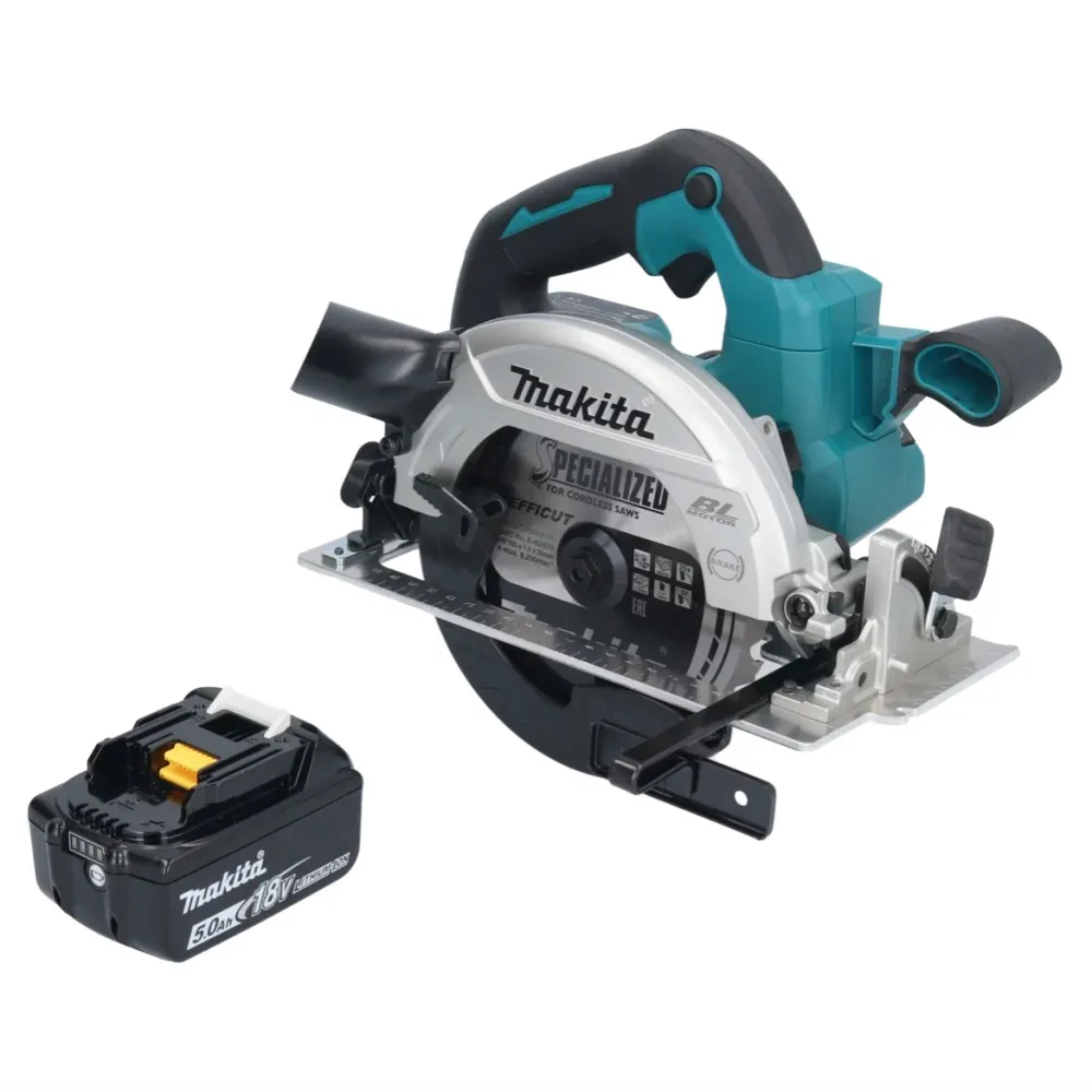 Makita DHS 661 T1 Akumulatorowa pilarka tarczowa 18 V 165 mm bezszczotkowa + 1x akumulator 5,0 Ah - bez ładowarki