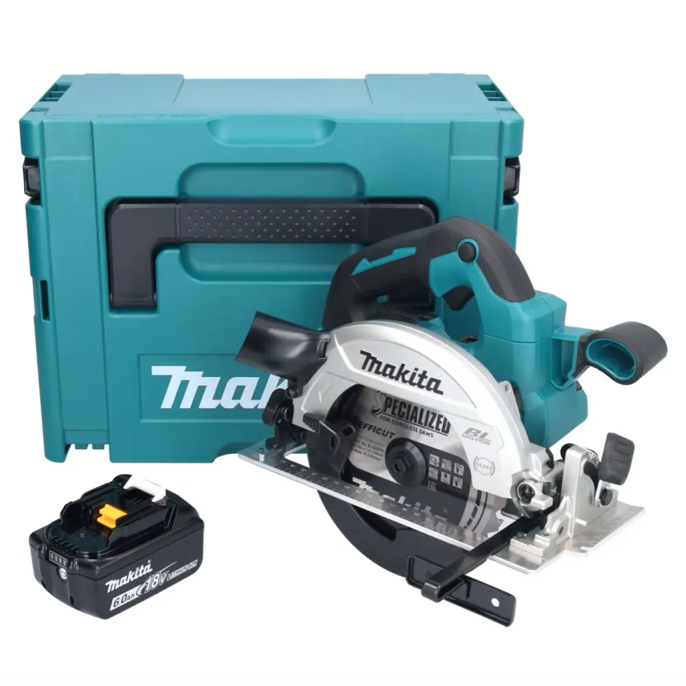 Makita DHS 661 G1J Akumulatorowa ręczna pilarka tarczowa 18 V 165 mm bezszczotkowa + 1x akumulator 6,0 Ah + Makpac - bez ł...
