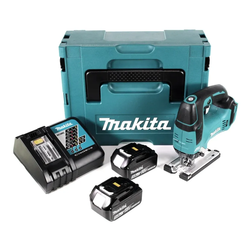 Makita DJV 182 RTJ akumulatorowa wyrzynarka szablasta 18V bezszczotkowa + 2x akumulator 5.0Ah + ładowarka + Makpac