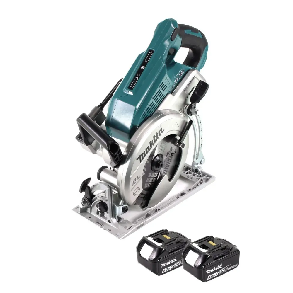 Makita DRS 780 M Akumulatorowa pilarka tarczowa 36V ( 2x18V ) 185 mm bezszczotkowa + 2x akumulator 4,0Ah - bez ładowarki
