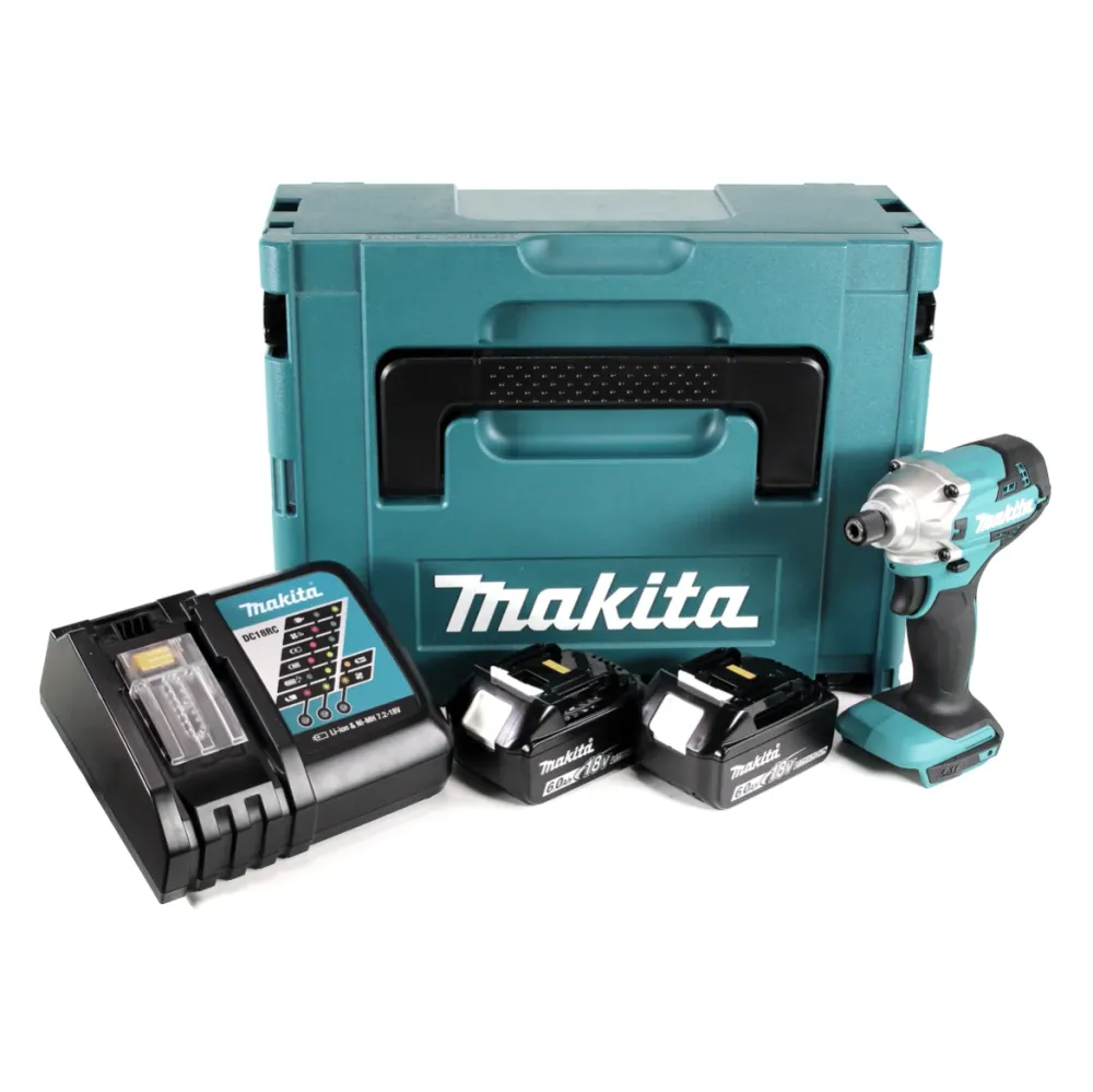 Makita DTD 156 RGJ akumulatorowy klucz udarowy 18V 155Nm + 2x akumulator 6.0Ah + ładowarka + Makpac