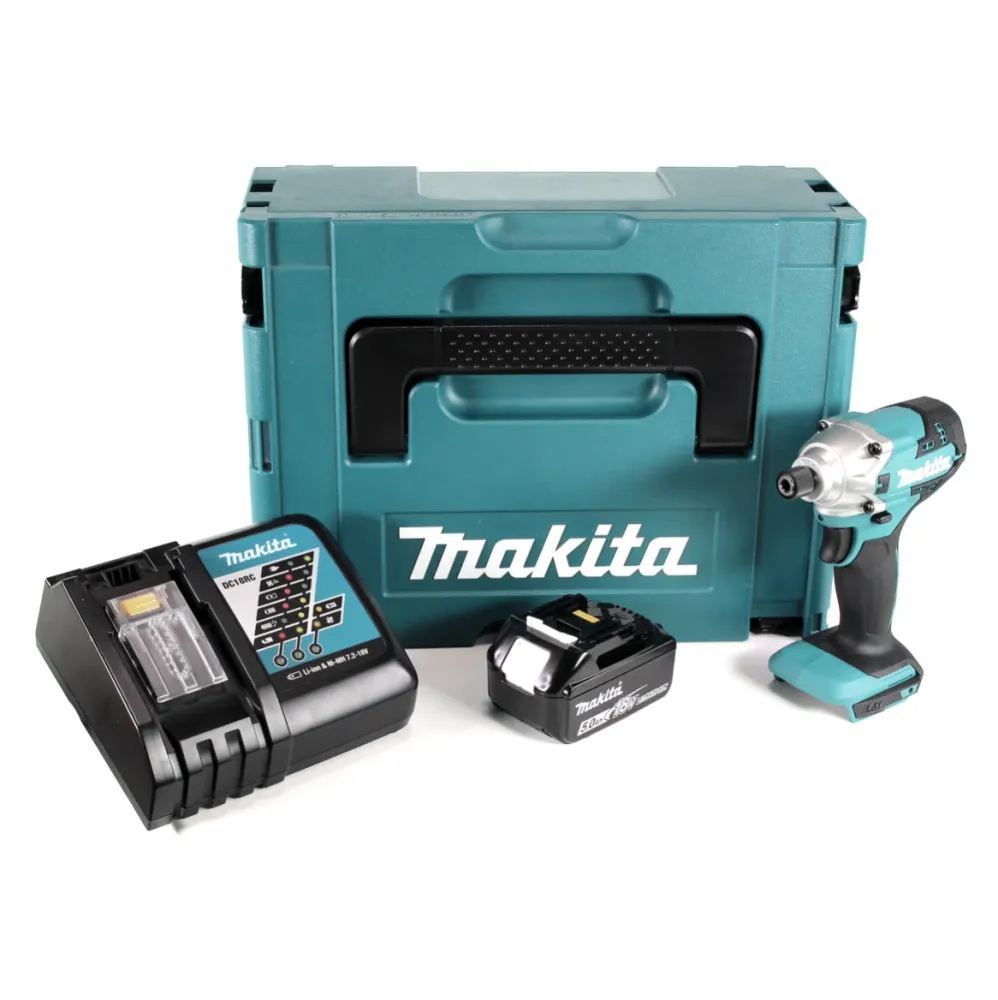 Makita DTD 156 RT1J akumulatorowy klucz udarowy 18V 155Nm + 1x akumulator 5.0Ah + ładowarka + Makpac