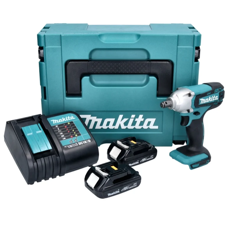 Makita DTW 190 SYJ akumulatorowy klucz udarowy 18 V 1/2" 190 Nm + 2x akumulator 1,3 Ah + ładowarka + Makpac