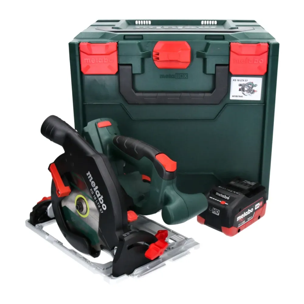 Akumulatorowa pilarka tarczowa Metabo KS 18 LTX 57 18 V 165 mm + 1x akumulator 8,0 Ah + metaBOX - bez ładowarki
