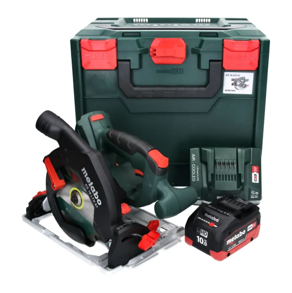 Akumulatorowa pilarka tarczowa Metabo KS 18 LTX 57 18 V 165 mm + 1x akumulator 10,0 Ah + ładowarka + metaBOX