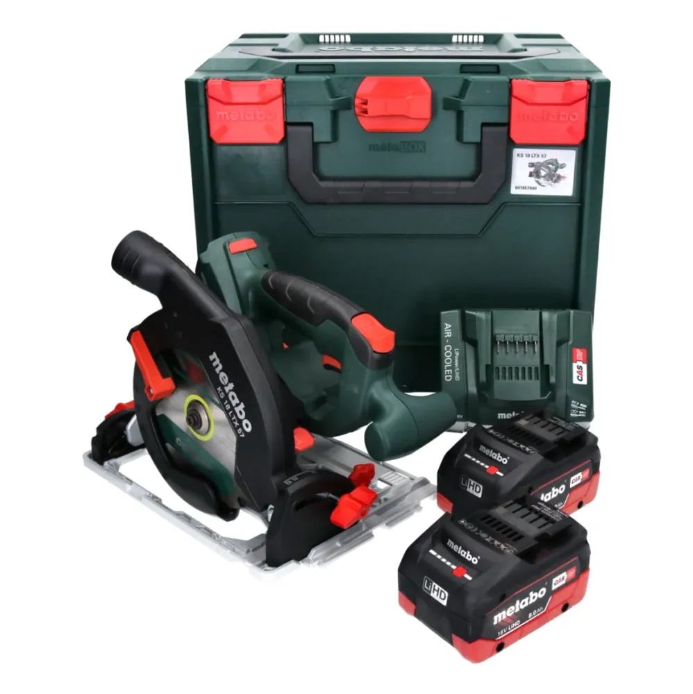 Akumulatorowa pilarka tarczowa Metabo KS 18 LTX 57 18 V 165 mm + 2x akumulator 8,0 Ah + ładowarka + metaBOX ( 601857810 )