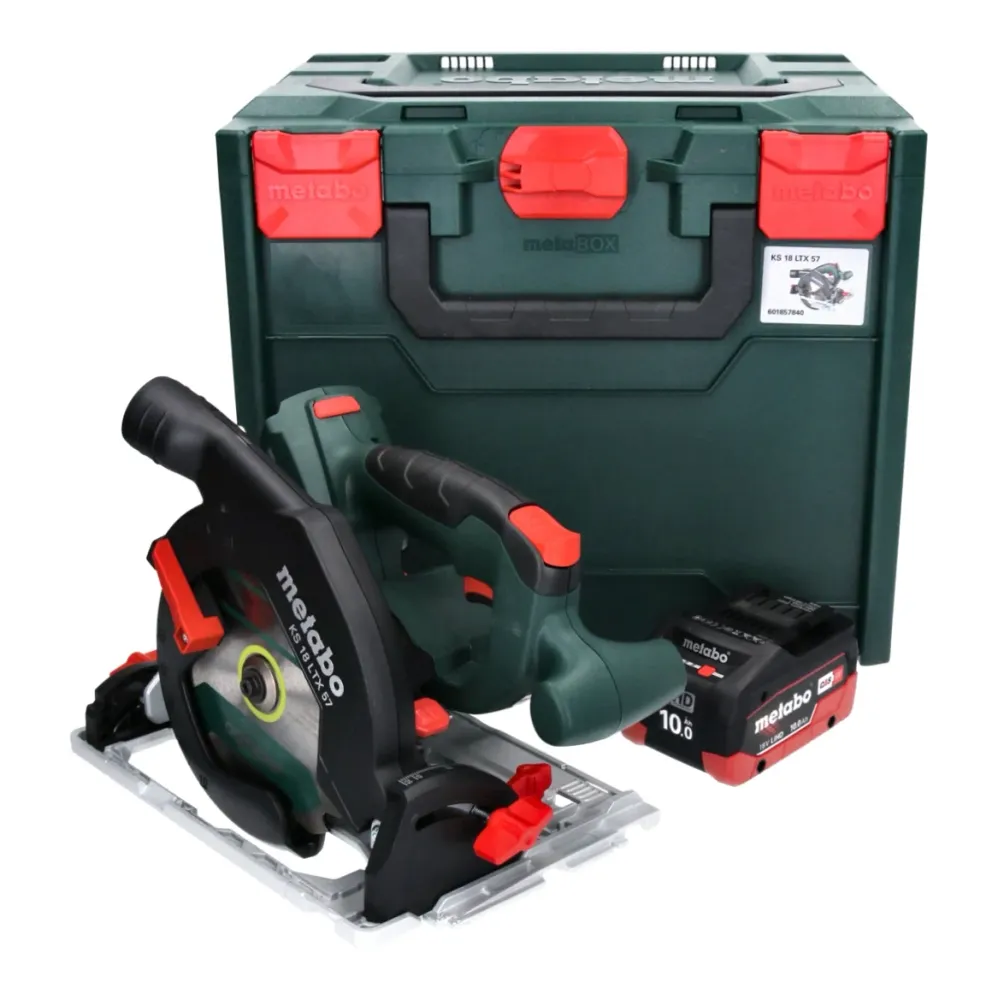 Akumulatorowa pilarka tarczowa Metabo KS 18 LTX 57 18 V 165 mm + 1x akumulator 10,0 Ah + metaBOX - bez ładowarki