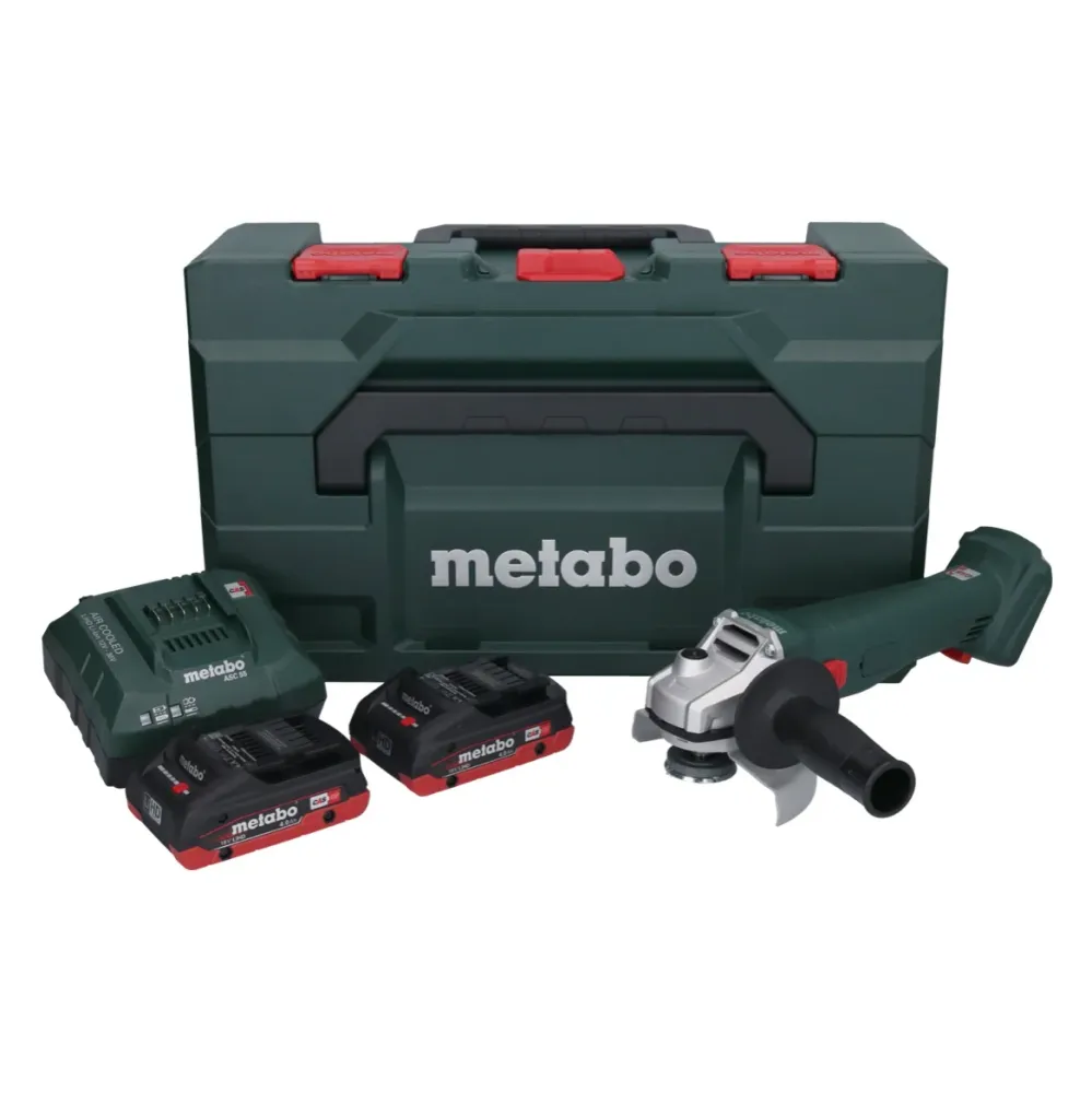 Akumulatorowa szlifierka kątowa Metabo W 18 L 9-125 18 V 125 mm + 2x akumulator 4,0 Ah + ładowarka + metaBOX