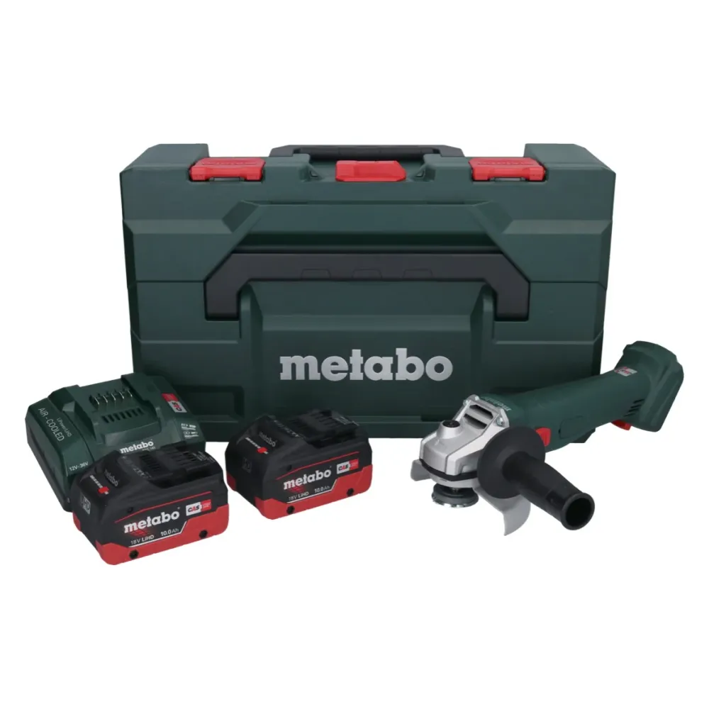 Akumulatorowa szlifierka kątowa Metabo W 18 L 9-125 18 V 125 mm + 2x akumulator 10,0 Ah + ładowarka + metaBOX