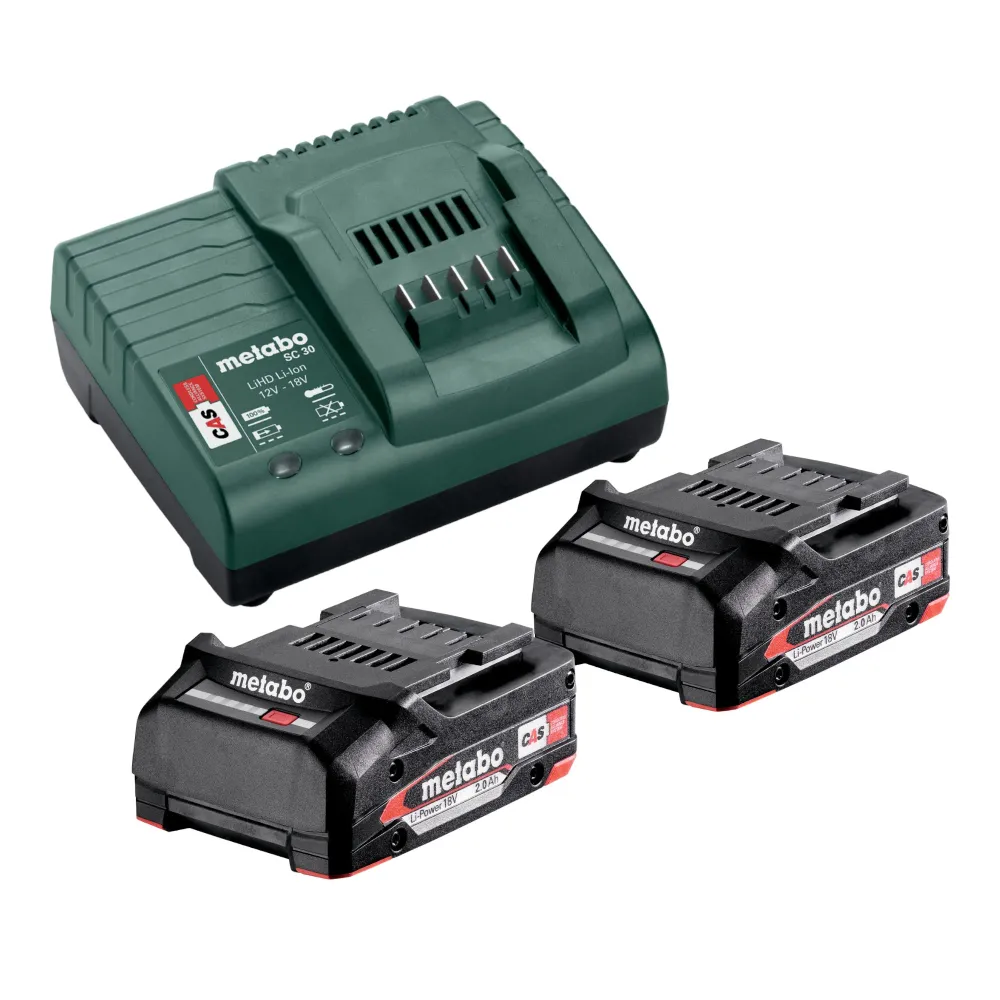 Metabo BS 18 L akumulatorowa wiertarko-wkrętarka 18 V 50 Nm ( 602321500 ) + 2x akumulator 2,0 Ah + ładowarka + metabox