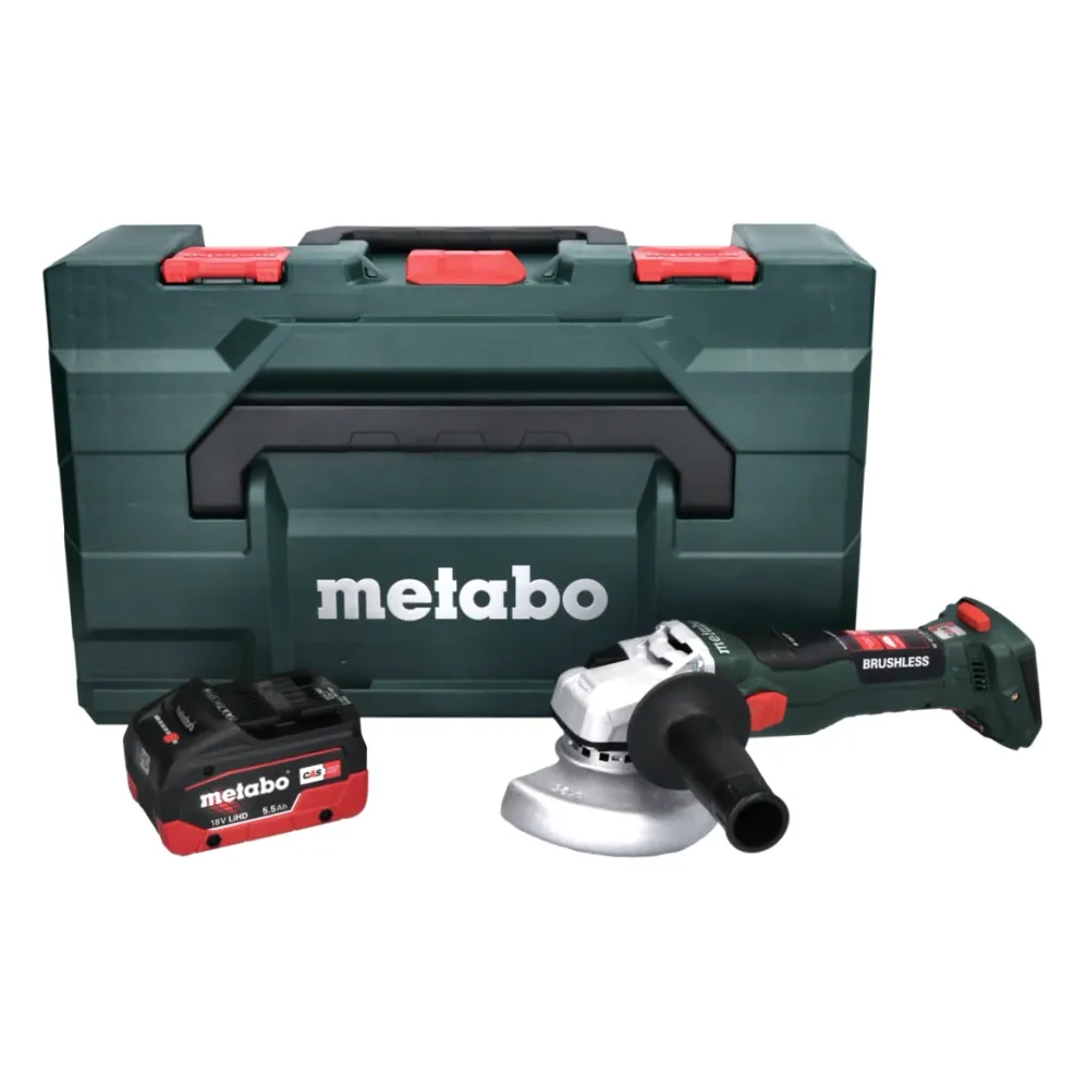 Metabo W 18 LT BL 11-125 Akumulatorowa szlifierka kątowa 18 V 125 mm bezszczotkowa + 1x akumulator 5,5 Ah + metaBOX - bez...