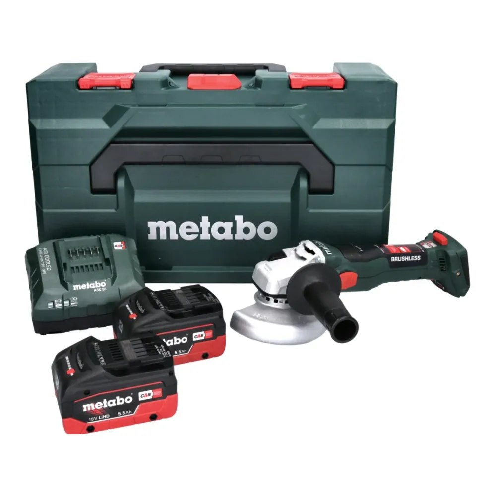 Metabo W 18 LT BL 11-125 akumulatorowa szlifierka kątowa 18 V 125 mm ( 613052840 ) bezszczotkowa + 2x akumulator 5,5 Ah +...