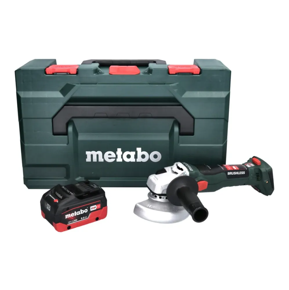 Metabo W 18 LT BL 11-125 Akumulatorowa szlifierka kątowa 18 V 125 mm bezszczotkowa + 1x akumulator 8,0 Ah + metaBOX - bez...