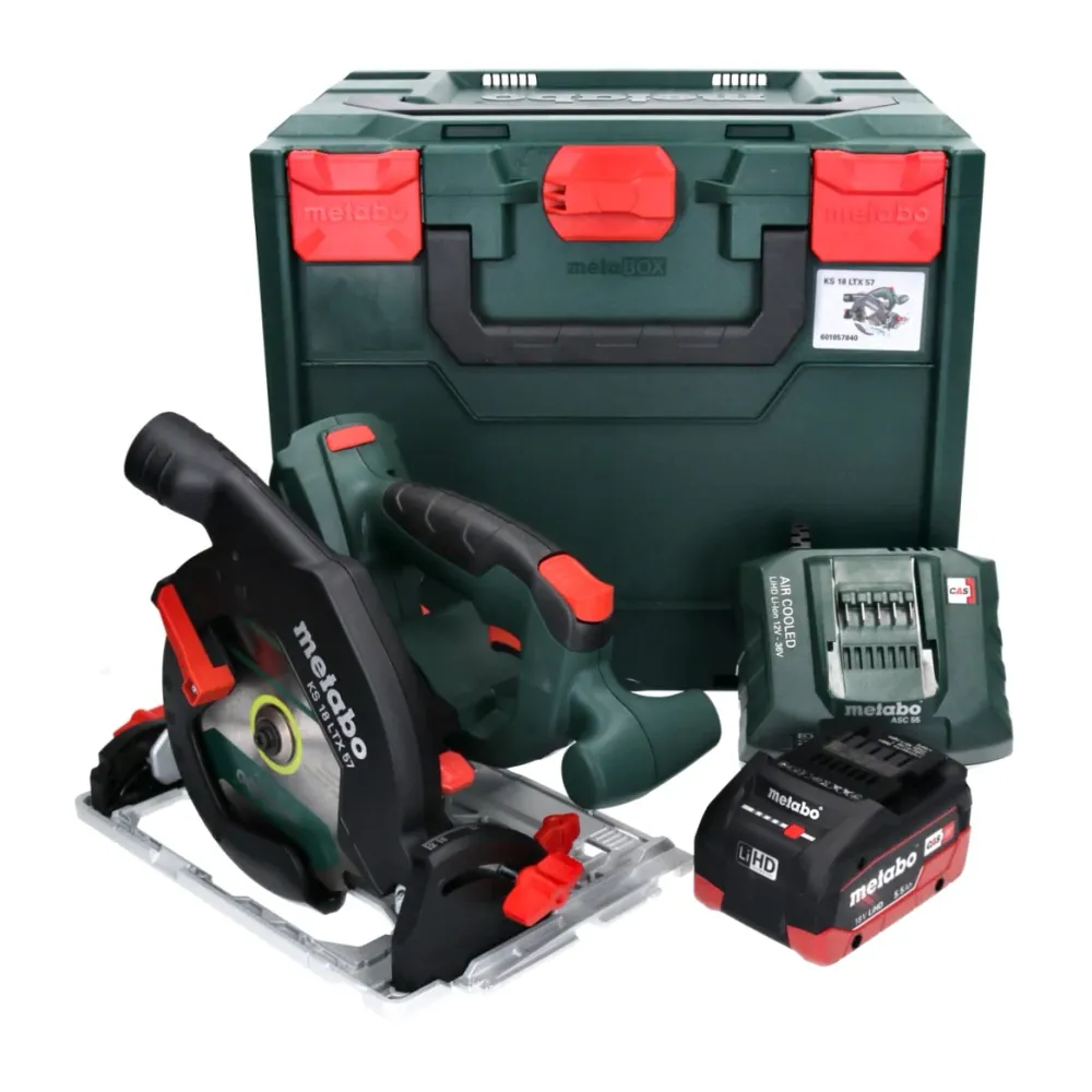 Metabo KS 18 LTX 57 Akumulatorowa pilarka tarczowa 18 V 165 mm + 1x akumulator 5,5 Ah + ładowarka + metaBOX