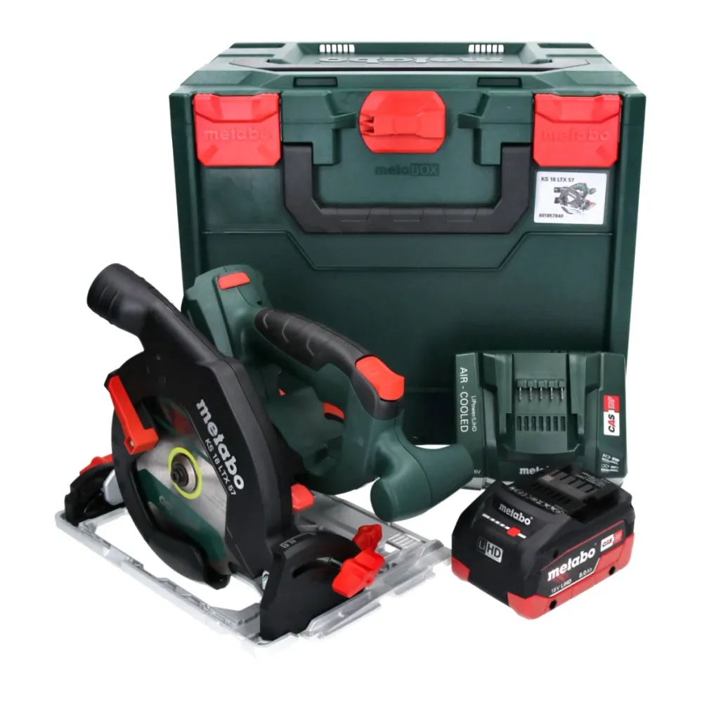 Metabo KS 18 LTX 57 Akumulatorowa pilarka tarczowa 18 V 165 mm + 1x akumulator 8,0 Ah + ładowarka + metaBOX