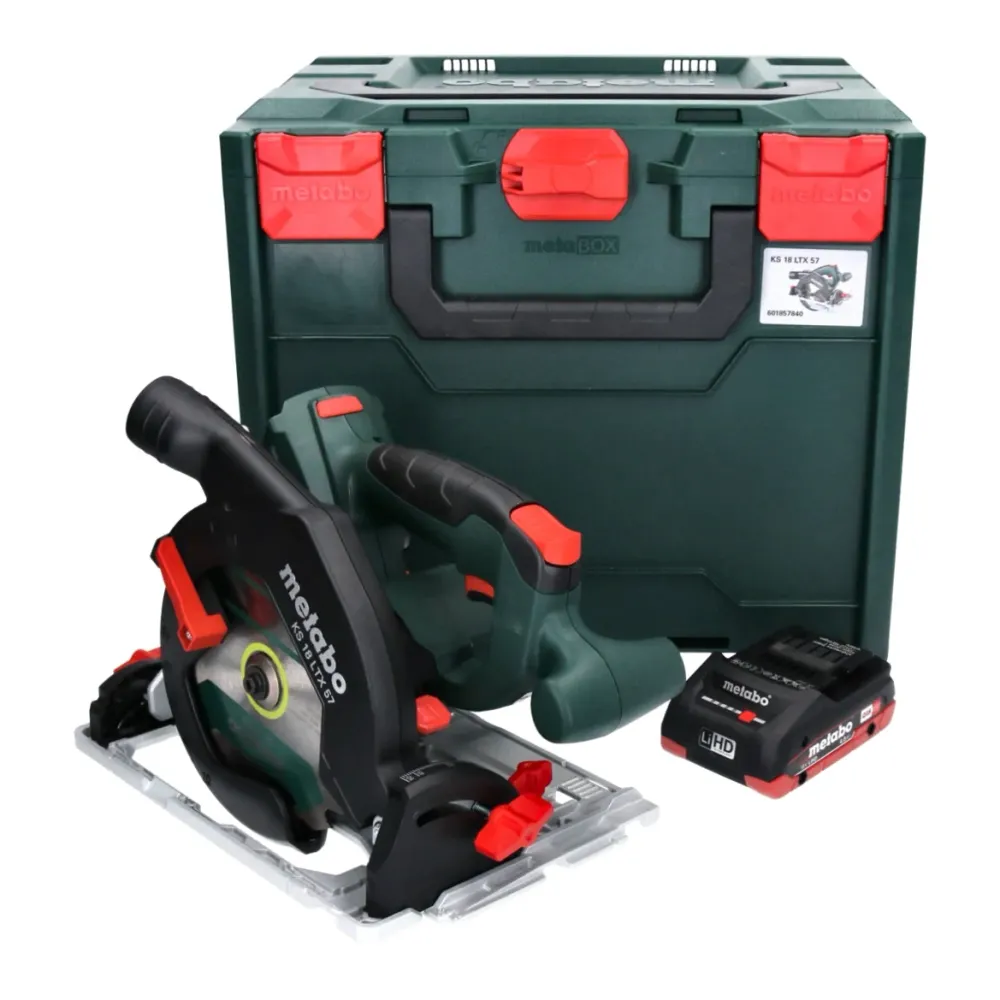 Metabo KS 18 LTX 57 Akumulatorowa pilarka tarczowa 18 V 165 mm + 1x akumulator 4,0 Ah + metaBOX - bez ładowarki