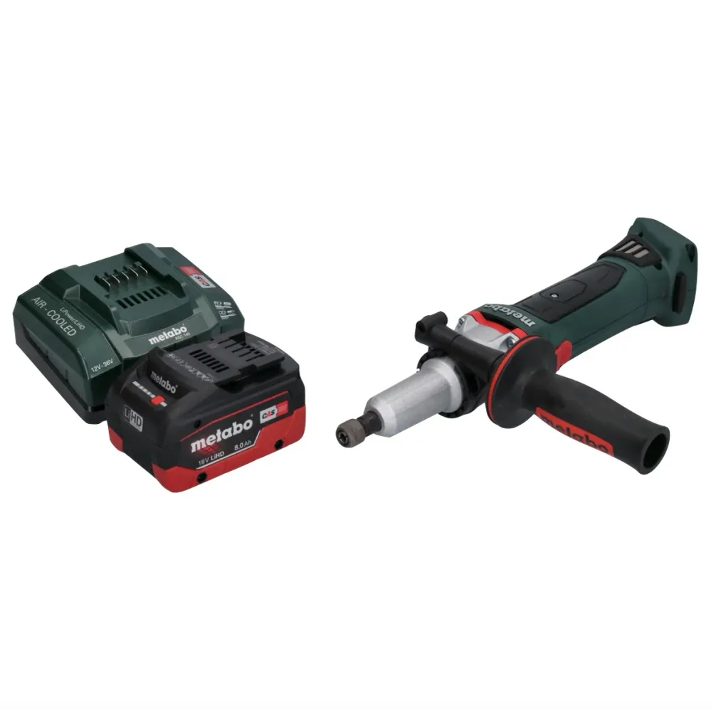 Metabo GA 18 LTX G akumulatorowa szlifierka prosta 18 V 6 mm + 1x akumulator 8,0 Ah + ładowarka