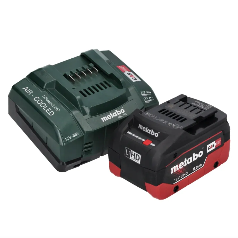 Metabo GA 18 LTX G akumulatorowa szlifierka prosta 18 V 6 mm + 1x akumulator 8,0 Ah + ładowarka