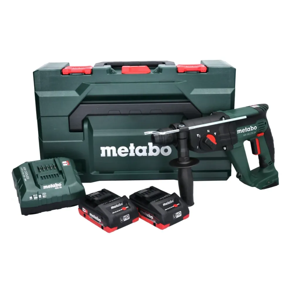 Metabo KH 18 LTX 24 akumulatorowy młot kombi 18 V 2,1 J SDS plus + 2x akumulator 4,0 Ah + ładowarka + metaBOX ( 601712800 )