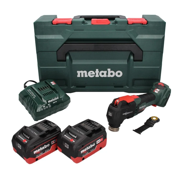 Metabo MT 18 LTX BL QSL akumulatorowe narzędzie wielofunkcyjne 18 V bezszczotkowe Starlock Plus + 2x akumulator 5,5 Ah + ł...