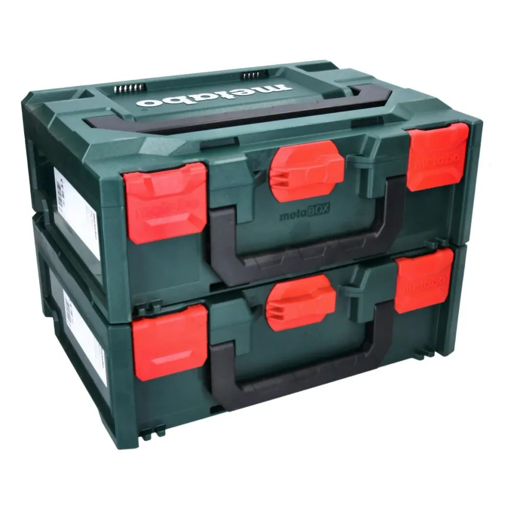 Zestaw Metabo metaBOX 145 2x systemowa walizka narzędziowa sztaplowana 396 x 296 x 145 mm + 2x wkładka uniwersalna