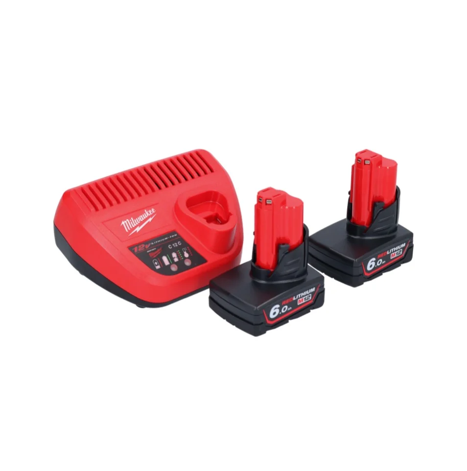 Milwaukee M12 BDC6-602C akumulatorowa wyciorarka do rur 12 V + 2x akumulator 6,0 Ah + ładowarka + spirala + wiadro