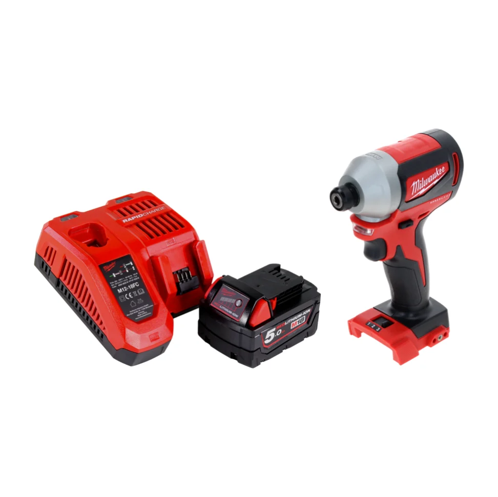 Milwaukee M18 BLID2-501FC Akumulatorowy klucz udarowy 18 V 180 Nm 1/4" bezszczotkowy + 1x akumulator 5,0 Ah + ładowarka