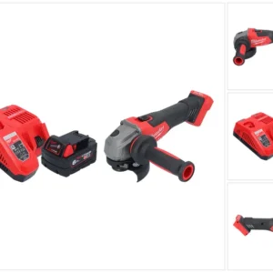 Milwaukee M18 FSAG115X-601 Akumulatorowa szlifierka kątowa 18 V 115 mm bezszczotkowa + 1x akumulator 6,0 Ah + ładowarka