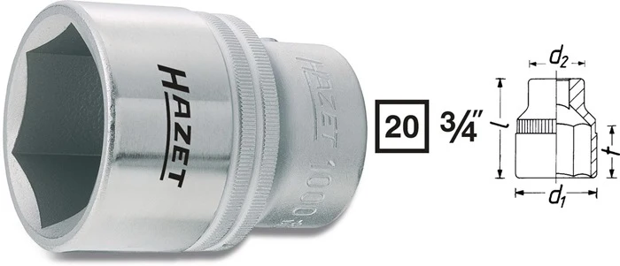 Nasadka Hazet 1000 ( 8000466304 ) 3/4 ″ sześciokątna długość 73 mm