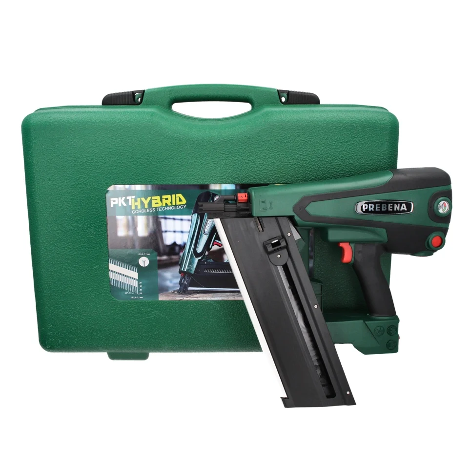 Prebena PKT-8-RKP100 Akumulatorowa gwoździarka hybrydowa 18 V 65 - 100 mm solo + walizka - bez akumulatora, bez ładowarki