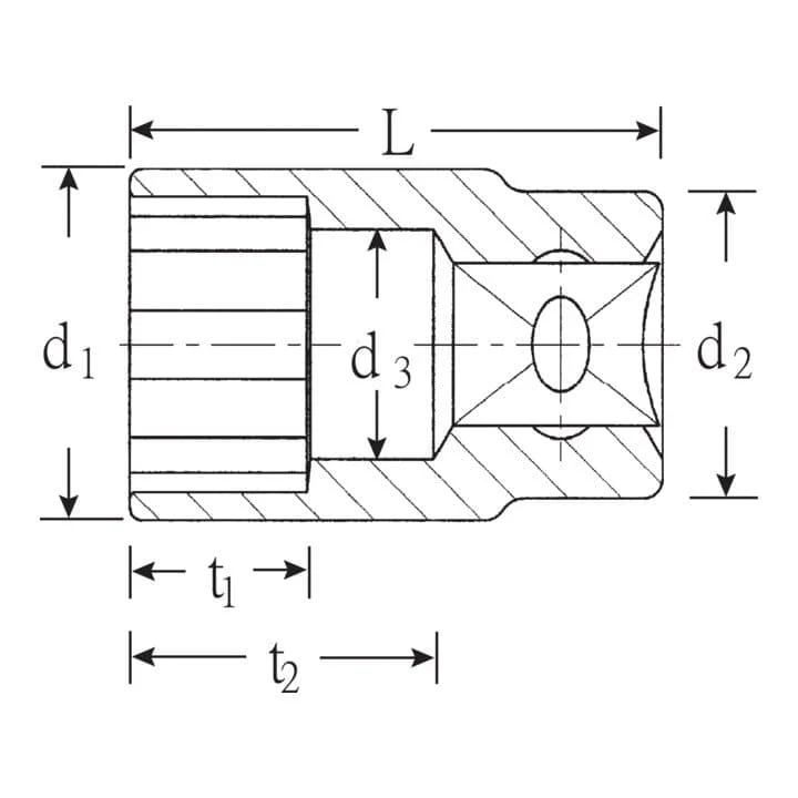 STAHLWILLE Klucz nasadowy 50 1/2 ″ 12-kątny ( 4000826362 )