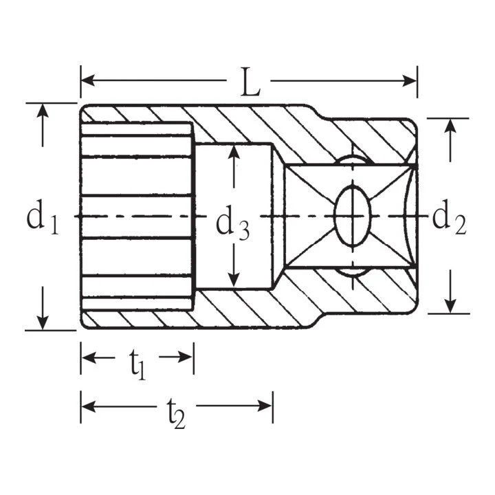 STAHLWILLE Klucz nasadowy 45 3/8 ″ 12-stronny ( 4000826289 )