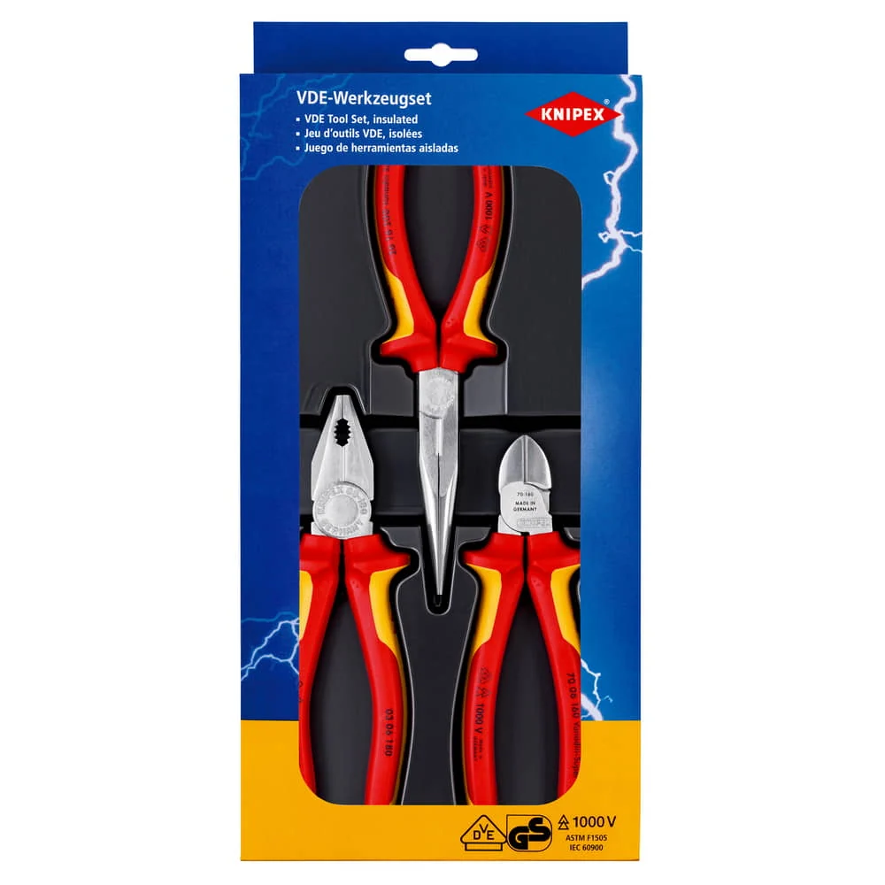 Zestaw szczypiec elektrycznych KNIPEX 3-częściowy VDE ( 4000794416 )