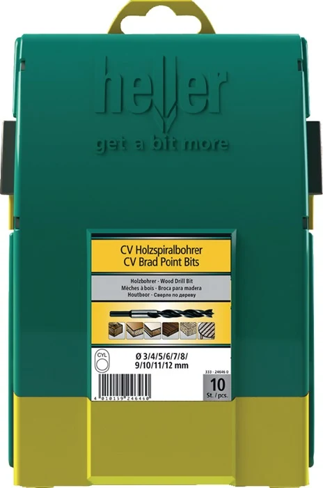 Zestaw wierteł krętych do drewna Heller CV (4000865118) 10-częściowy Maxxbox CV stal