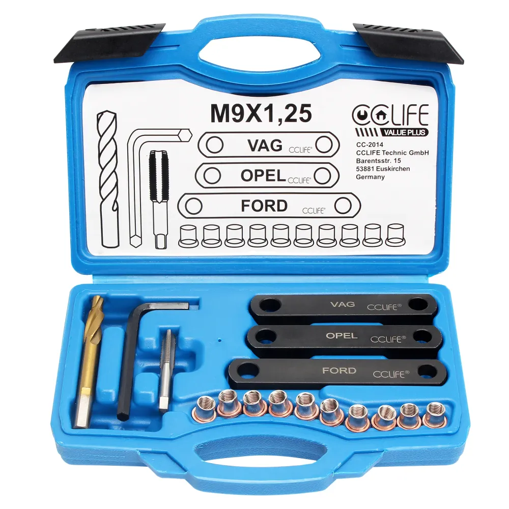 16 pcs Brake Caliper Guide Pin Thread Repair Set Repair Kit Brake Threads Compatible | M9 x 1.25