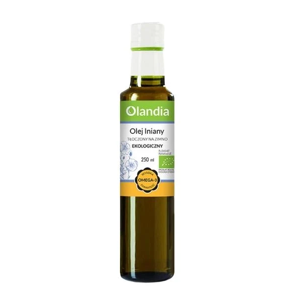 Olej lniany tłoczony na zimno BIO 250 ml - Olandia