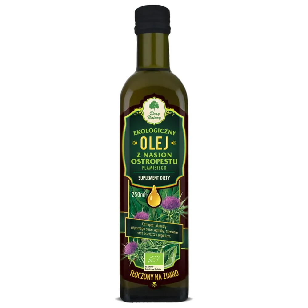Olej z ostropestu plamistego tłoczony na zimno BIO 250 ml - Dary Natury
