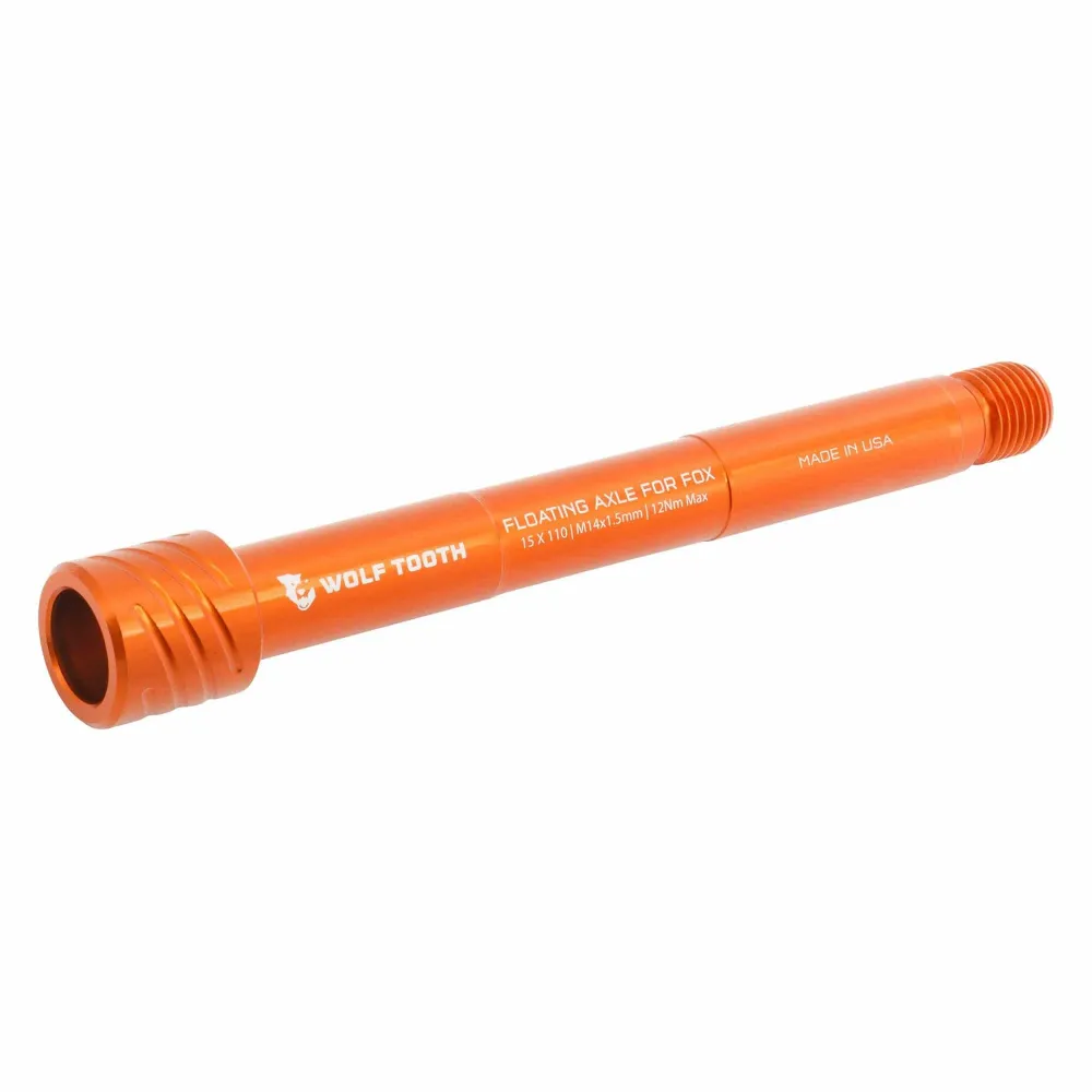 Oś przedniego koł WOLF TOOTH do widelców FOX 36/38 15x110 mm Boost Orange