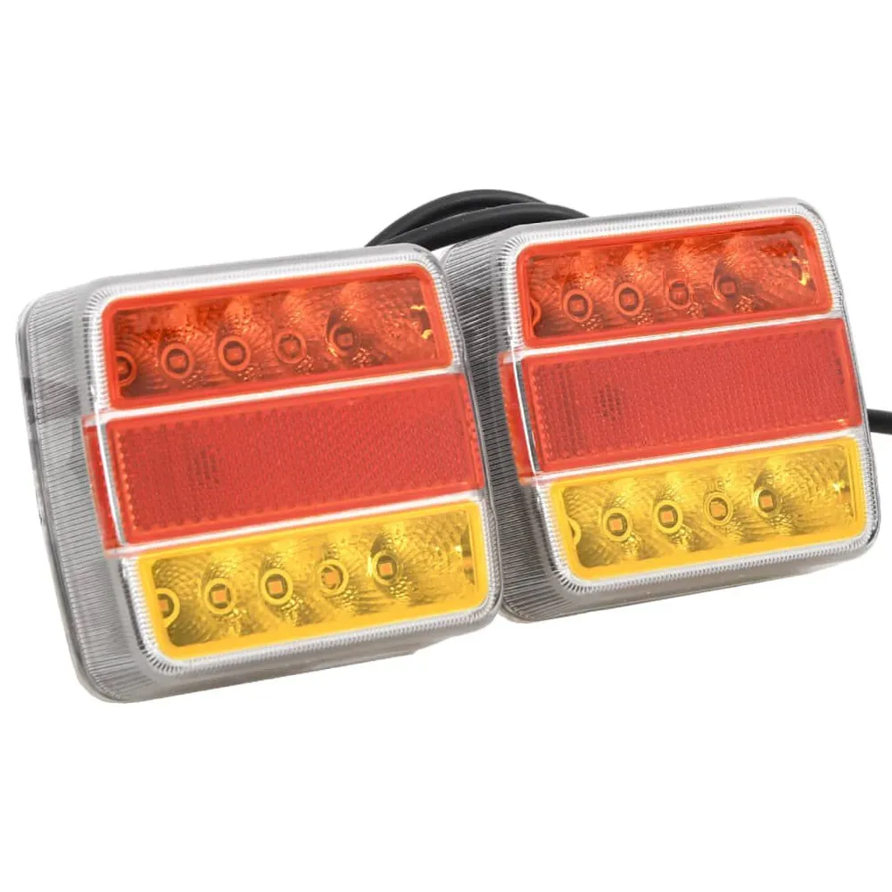 Lampy LED do przyczepy, 2 szt., czerwone, 10,5x7,5x10 cm, 12 V