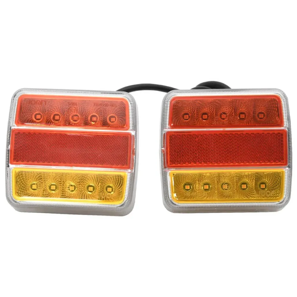 Lampy LED do przyczepy, 2 szt., czerwone, 10,5x7,5x10 cm, 12 V