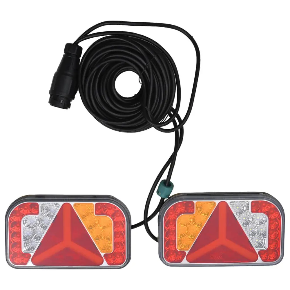 Lampy LED do przyczepy, 2 szt., czerwone, 24x5x14,5 cm, 12 V
