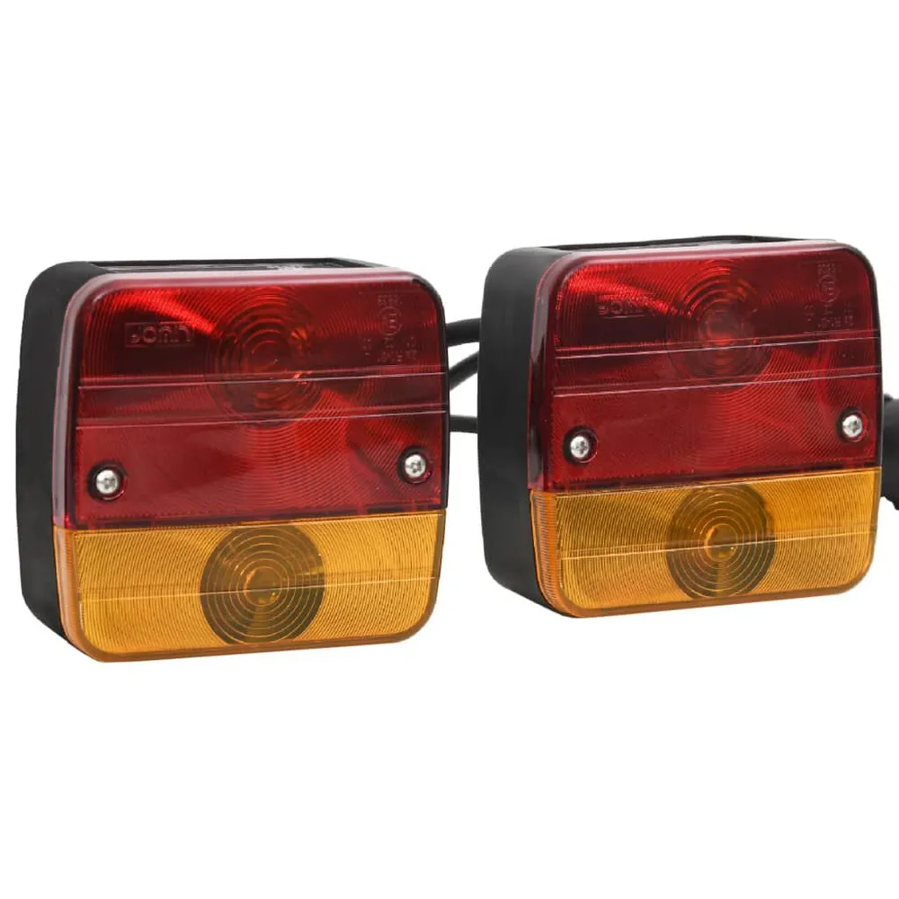 Lampy do przyczepy, 2 szt., czerwone, 10,5x5x9,5 cm, 12 V