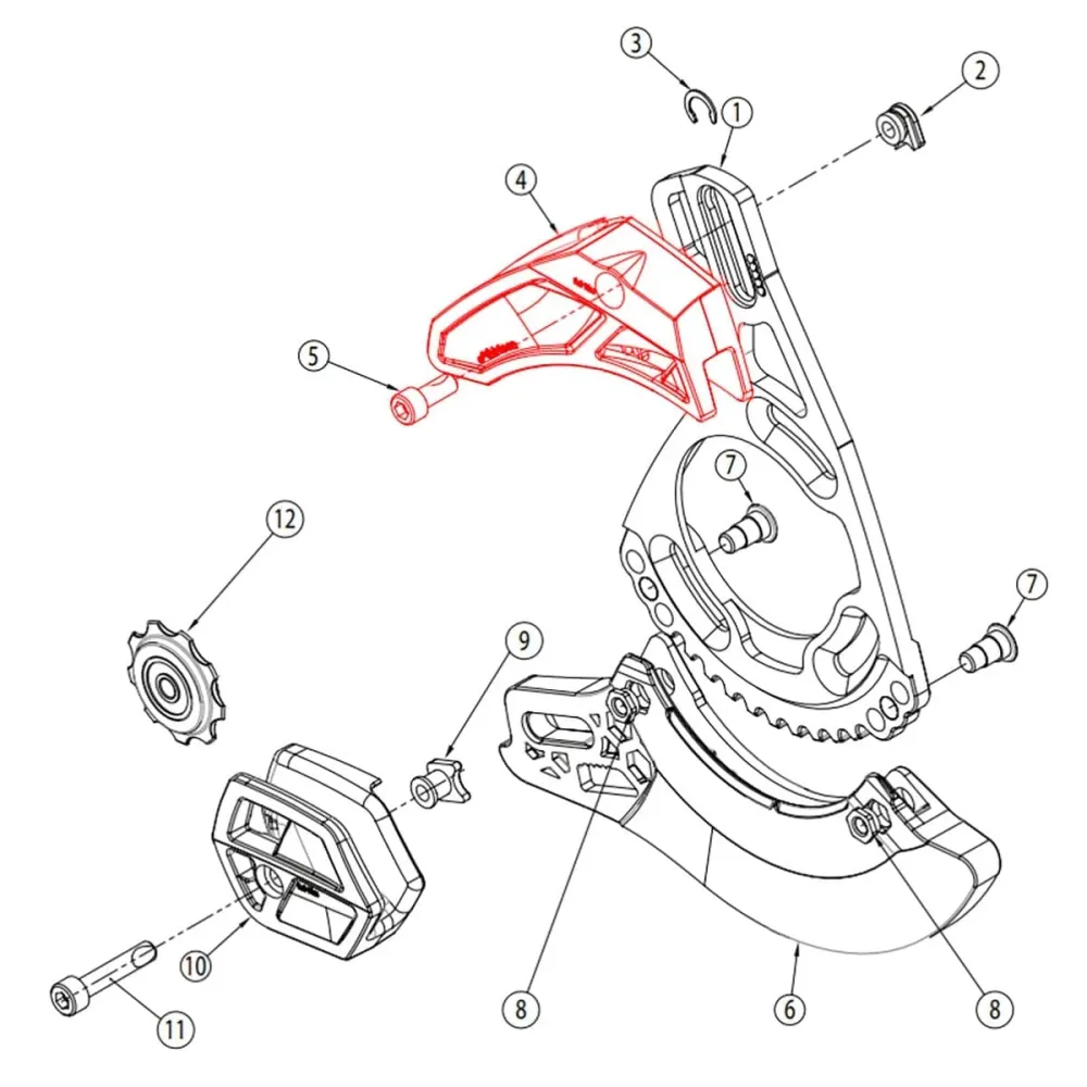 Prowadnica do łńcucha E-THIRTEEN LG1+/LS1+/XCX czarna #SLDR.LG1+UPR.B